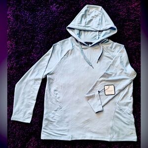Laundry by Shelli Segal Lightweight Light Blue Hoodie Ladies L New with Tag